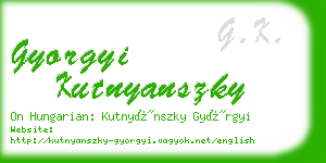 gyorgyi kutnyanszky business card